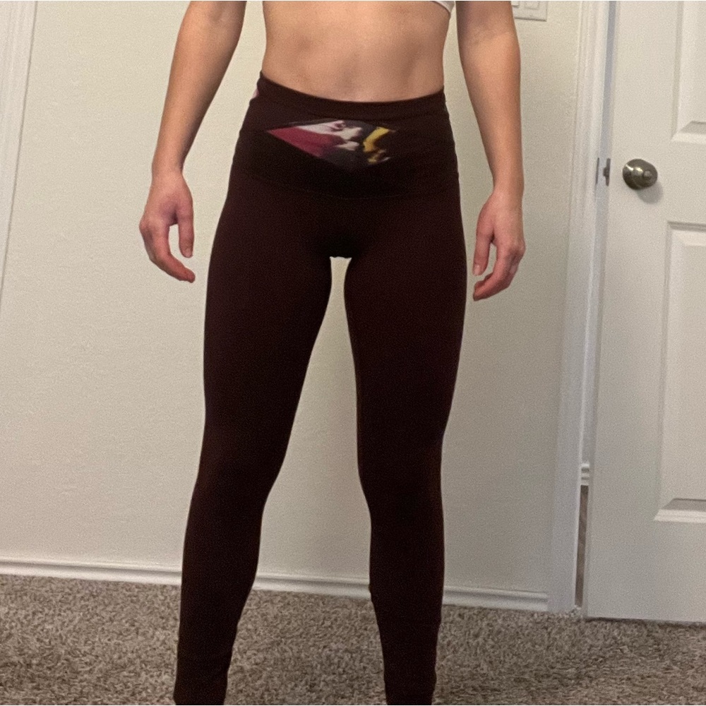 Lululemon burgundy leggings, used, size 4.